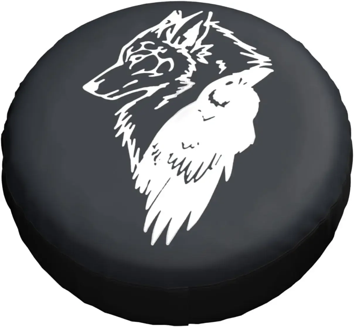 Viking Norse Wolf Raven Rune Spare Tire Cover Wheel Protectors Water Dustproof Universal Fit for SUV Truck Camper Travel