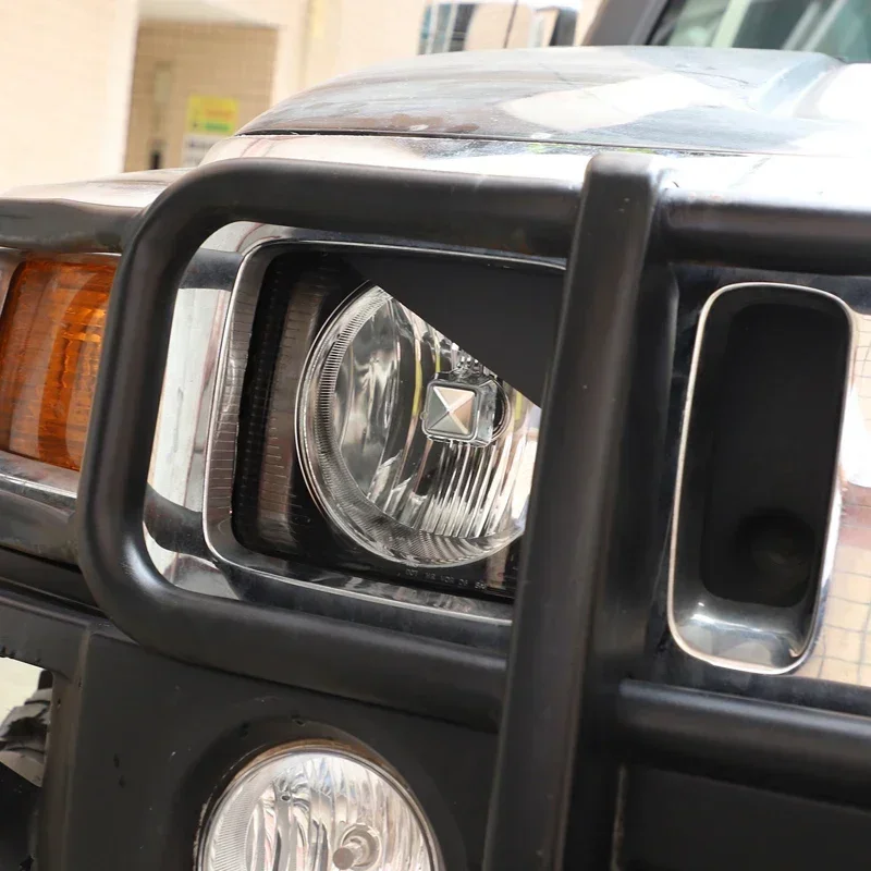 

Suetlcoity For Hummer H3 2005-2009 Carbon Steel Black Car Headlight Angry Eyes Headlight Cover Trim Car Accessories