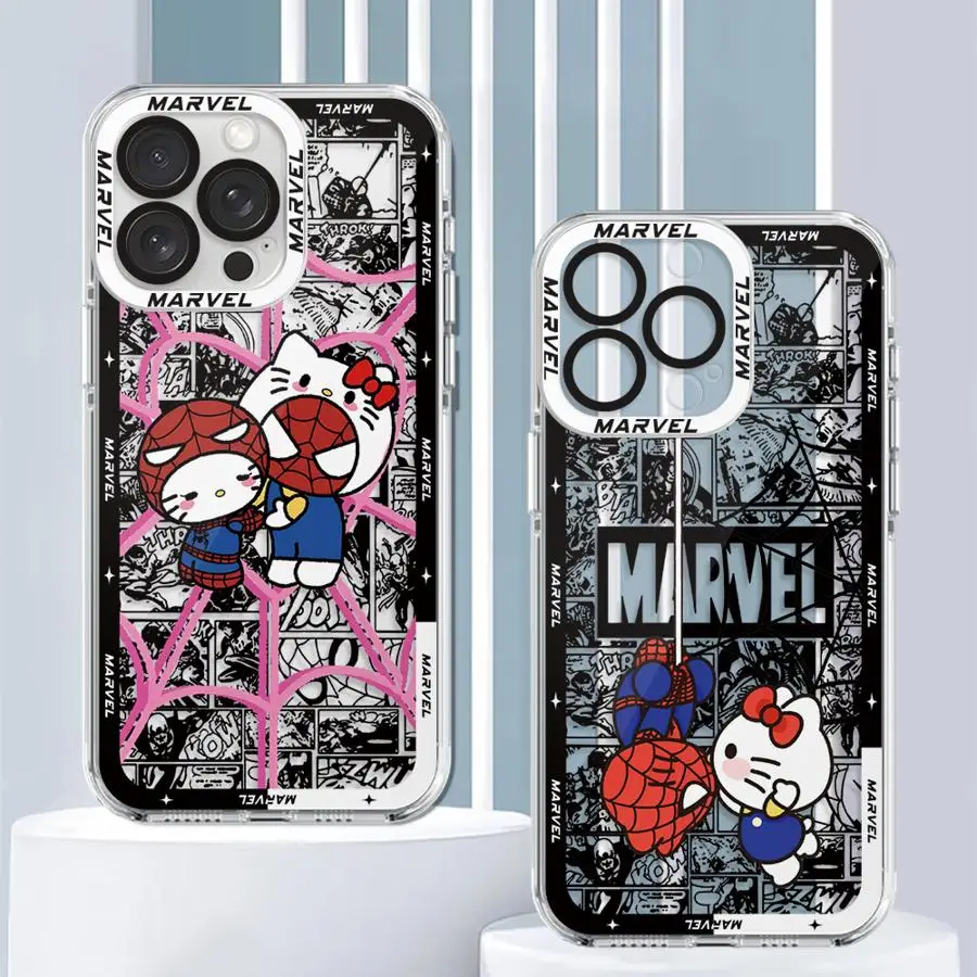 Marvel Cute Spidermans Case for iPhone 12 Mini 17 Air 13 12 11 Pro MAX 16 15 14 Plus XR 7 8 16e Soft Phone Cover