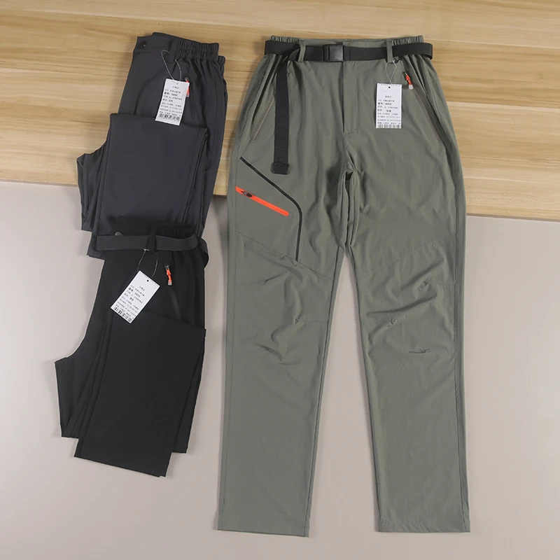 

Американские тонкие повседневные брюки Qui Dry, мужские эластичные дышащие брюки с синей талией, прямые брюки, уличная функция, летний альпинист...