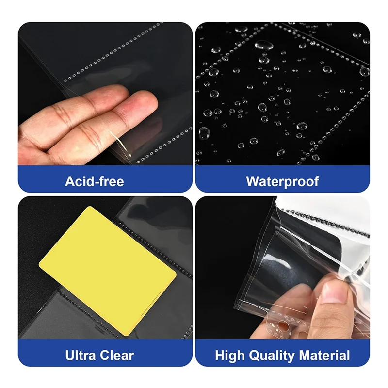 

ABEO-100Pc 9 Pocket Double Sided Card Sleeves Binder Sheets, Holds 1800 Cards, Trading Card Binder Sleeves For 3 Ring Binder