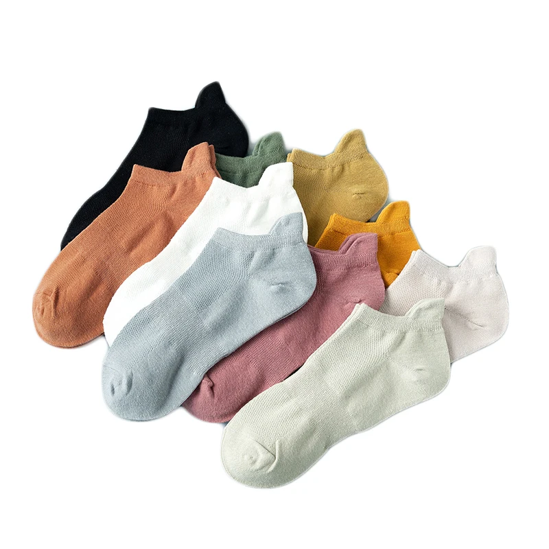 5 Pairs Sock for Women Cotton Short Crew Ankle Low-Cut Breathable Summer Compression Casual High Quality Fashion Female Socks