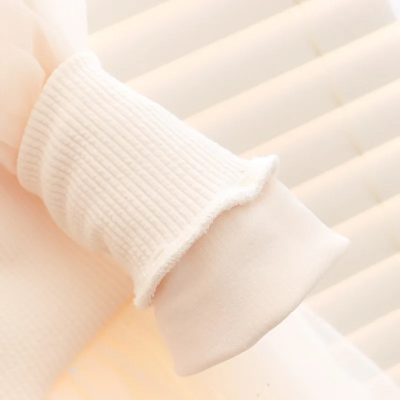 فستان بناتي للخريف/الشتاء من القطن بلون سادة مع فيونكة شبكية وأكمام طويلة فساتين للفتيات فستان أميرة عيد الميلاد الحلو ولطيف