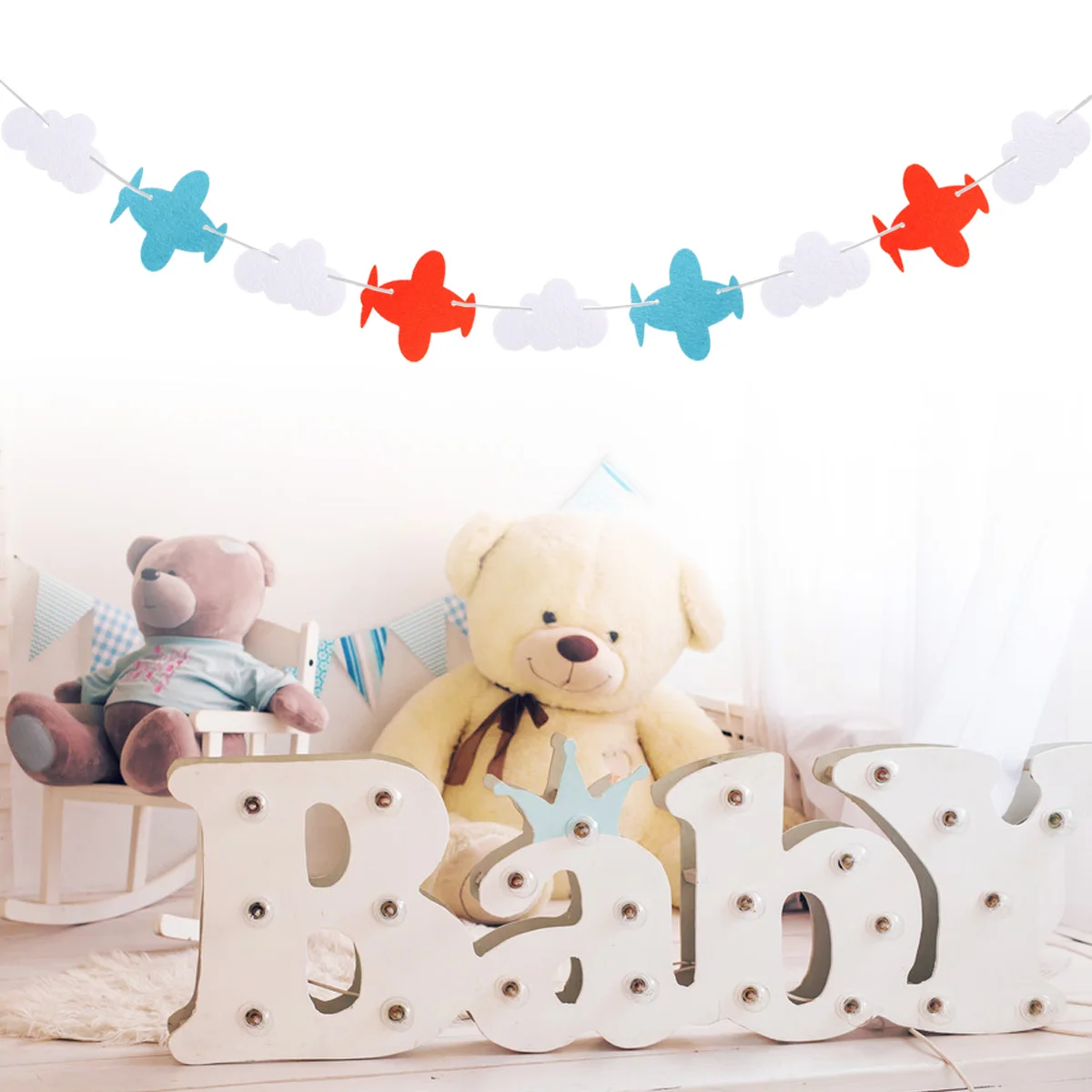 

Birthday Party Decoration 3M Nonwoven Garland Creative Banner Room Flag Cloud Pattern Festive Supplies DIY Decorations