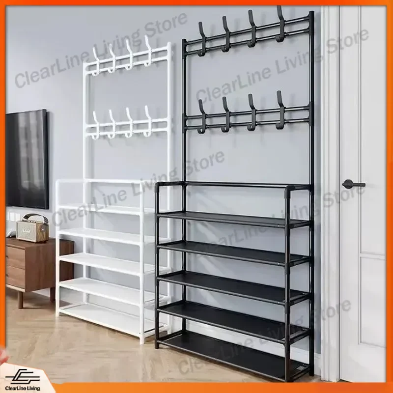 for Shoe Rack Door Multi Layer Simple Floor Coat Rack Dormitory Clothes Drying Rack Bedroom Living Room Home Hanger
