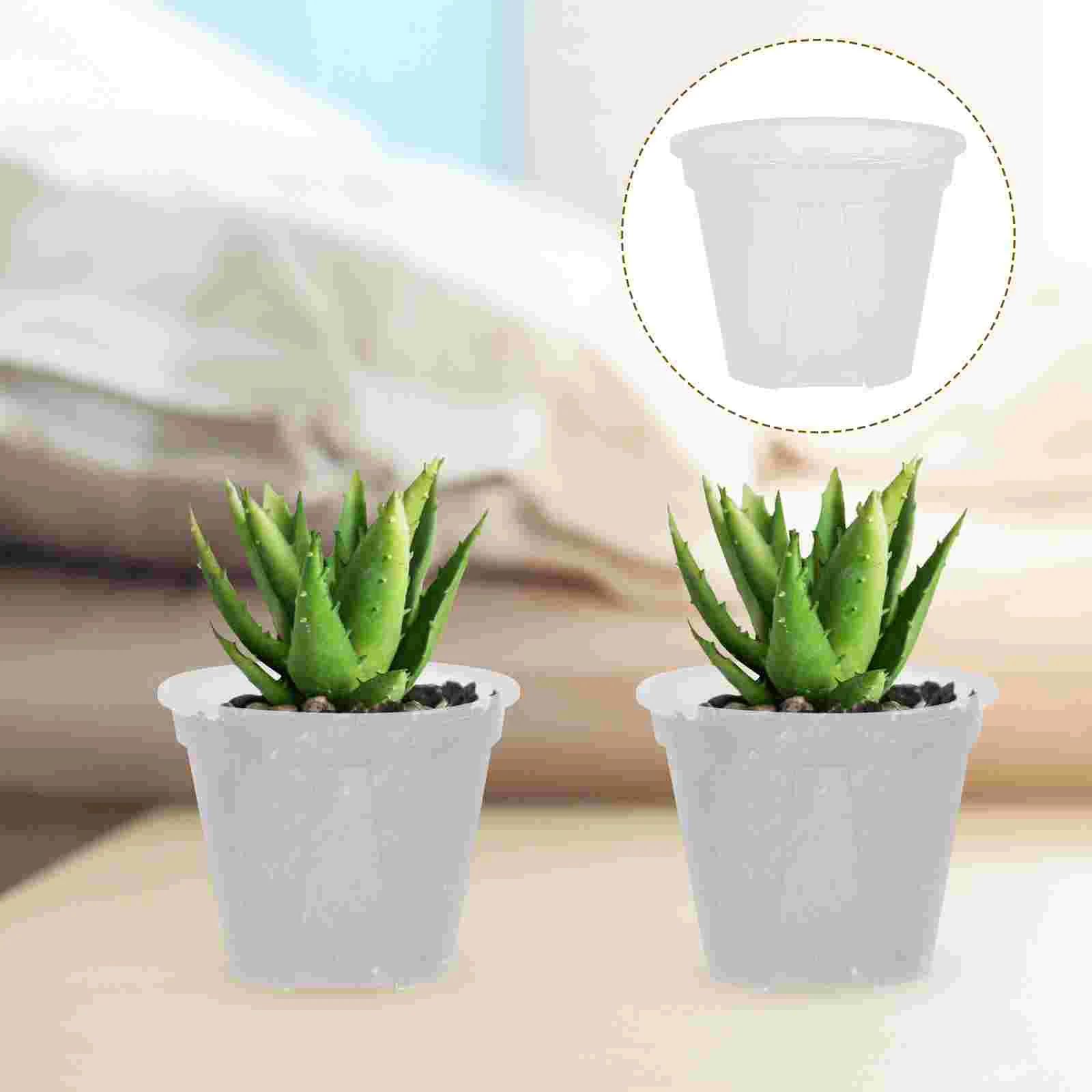 

Transparent Flower Pot Nursery Pots Clear Flowers Plastic Plant Cactus House Plants