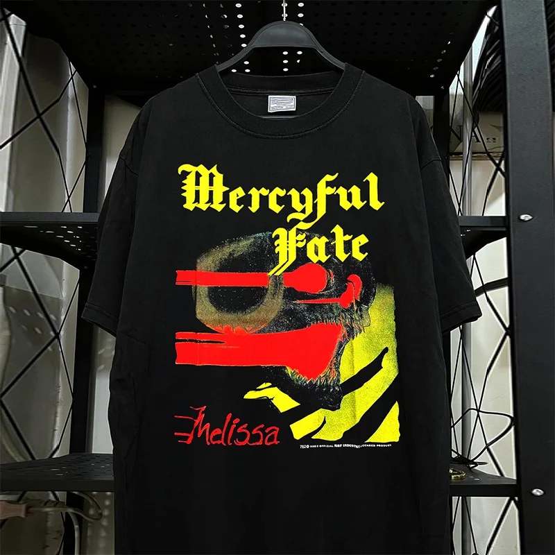 Mercyful Fate Heavy Metal Band Short Sleeve T-Shirt Cotton Pure American Style Streetwear Half Sleeve Dark Funeral Small Collar