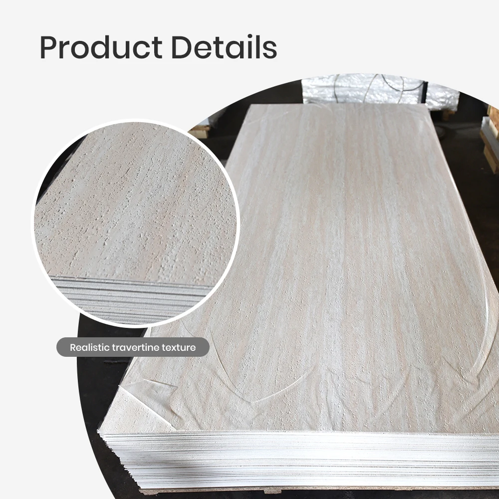 2026 Lightweight Waterproof Travertine UV Wall Panel PVC Marble Sheet Alternative Natural Stone Interior Decorationpromote sales