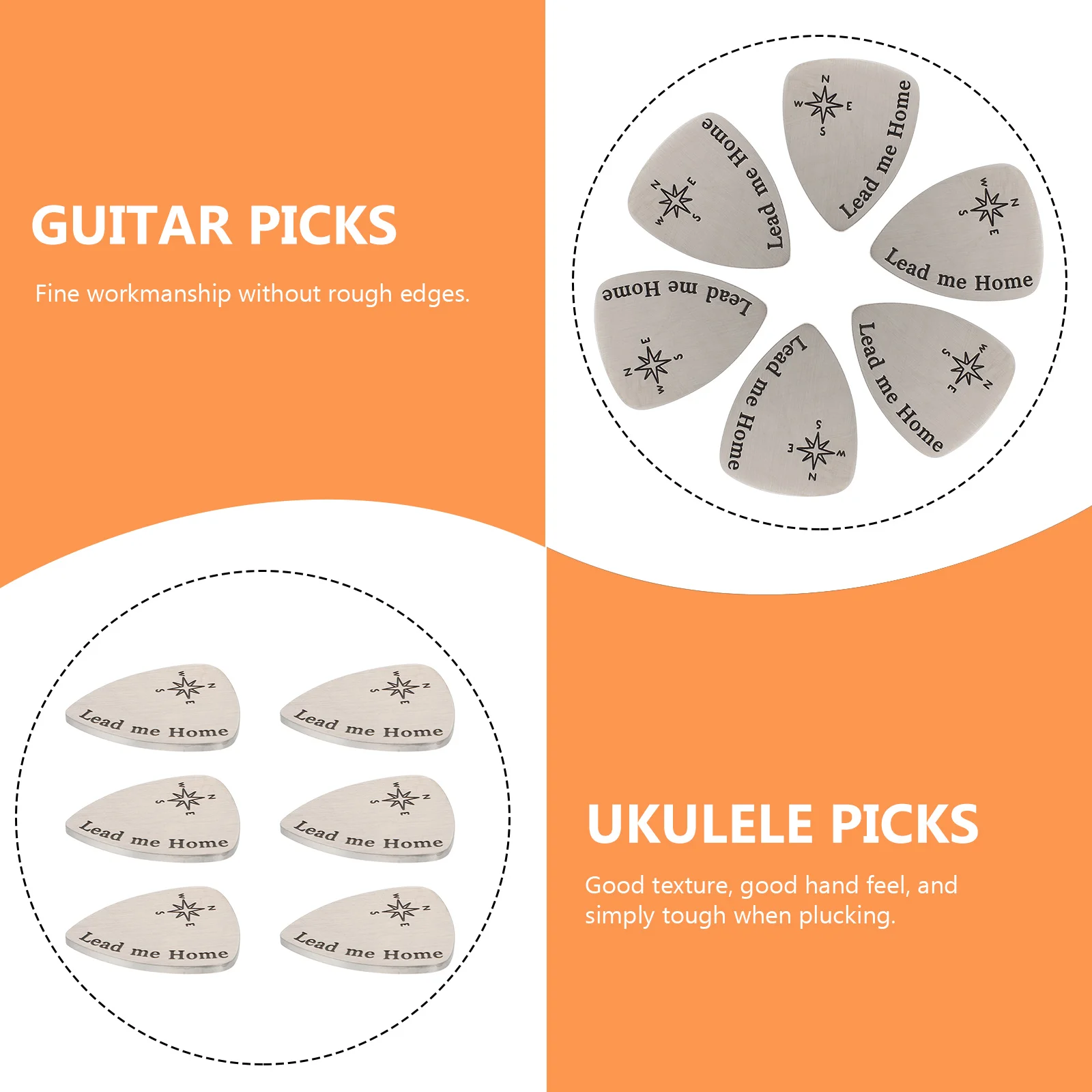 

6pcs Guitar Picks Titanium Steel for Electric Acoustic Guitars Ukulele Accessories Musicians Supplies Instruments