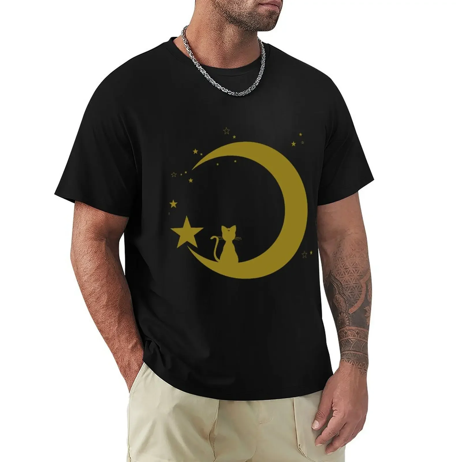 Luna Moon Silhouette T-Shirt korean fashion tops anime plain heavyweight t shirts for men