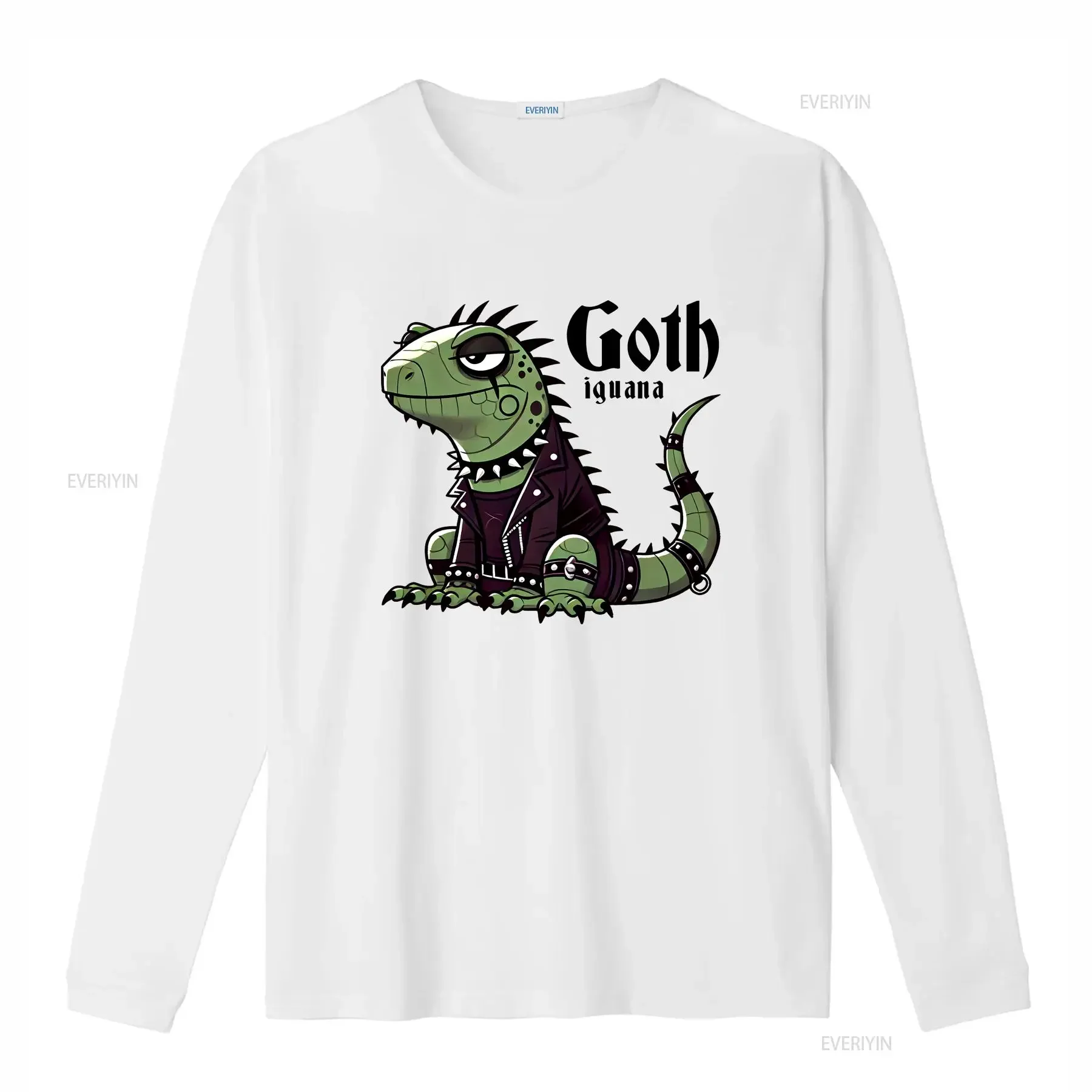 Goth Iguana T Shirt Gothic Reptile Lover Rock N Roll Lizard Punk Reptilian vintage Washed Stretched Casual Unisex Soft