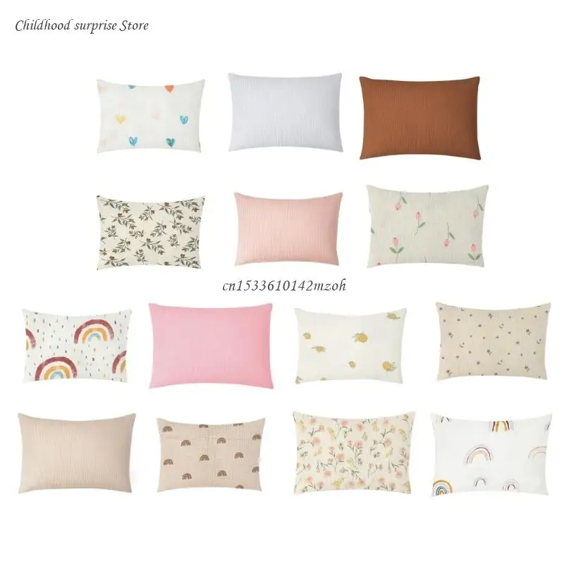 

Baby Pillow Slip Kid Cotton Pillow Case Rectangle Pillow Cover for Newborns Breathable Washable Pillowcase Baby Supply Dropship