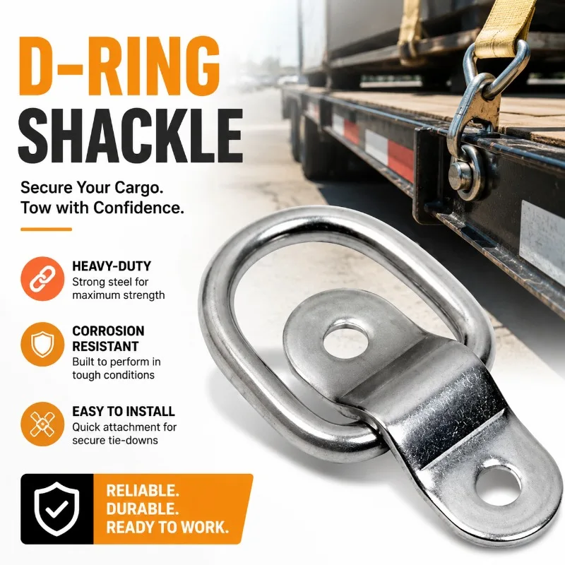 Multifunctional D Ring Tie Down Anchor Triangle Hook Cargo Fastener Loop Buckle Trailer Lashing Point Heavy Duty Truck Towing