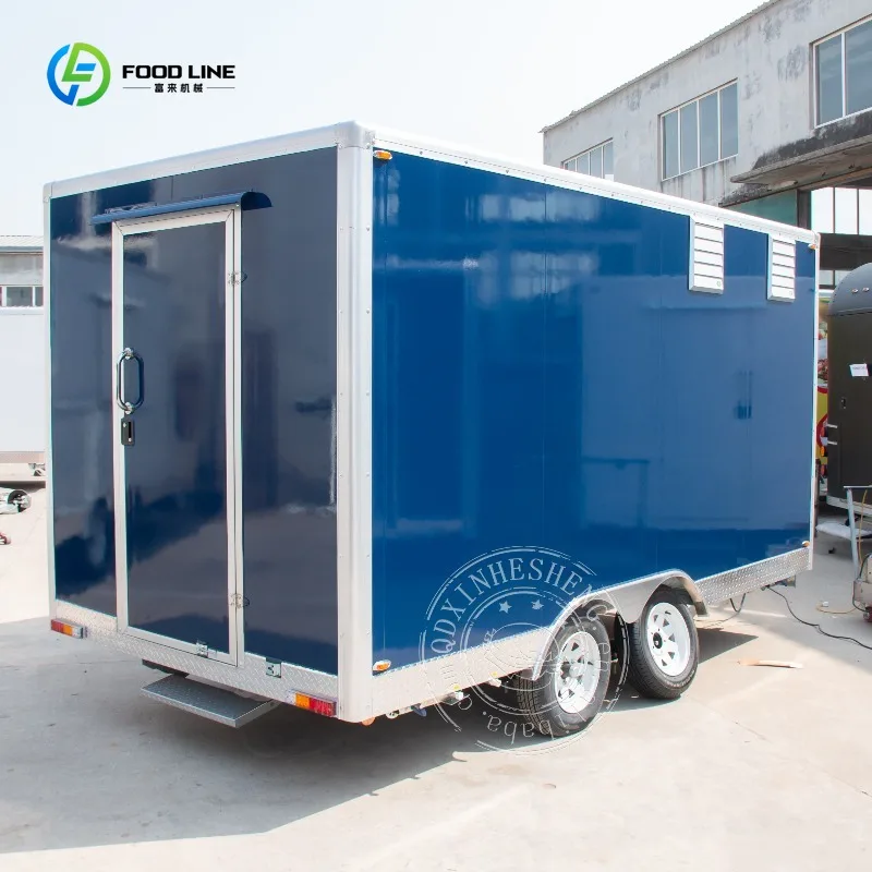 

New Mobile Food Trailer Pizza Coffee Camper Van Ice Cream Hot Dog Food Truck Fully Equipped with Full Kitchen 24 ft BBQ Cart
