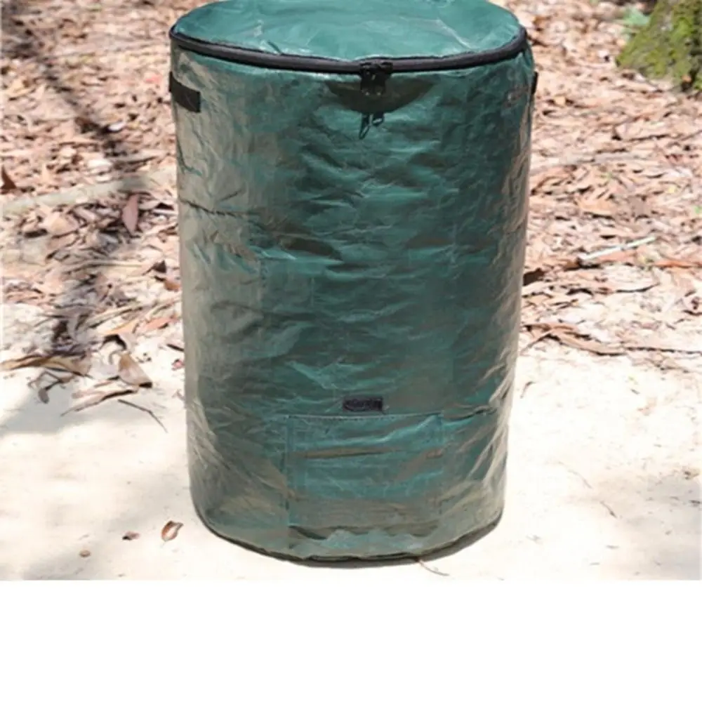 Durable PE Garden Bag 15 Gallon Outdoor Composting Waste Bag Reusable Large Capacity Leaves Bag Home Gardeners