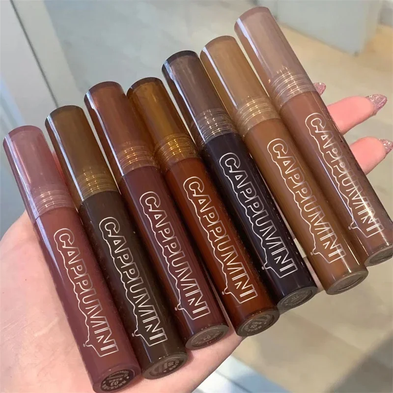 Cappuvini Lava Chocolade Lipgloss Hydraterende Lip Glazuur Spiegel Transparant Glas Langdurige Hydrateert Lipgloss Make-Up