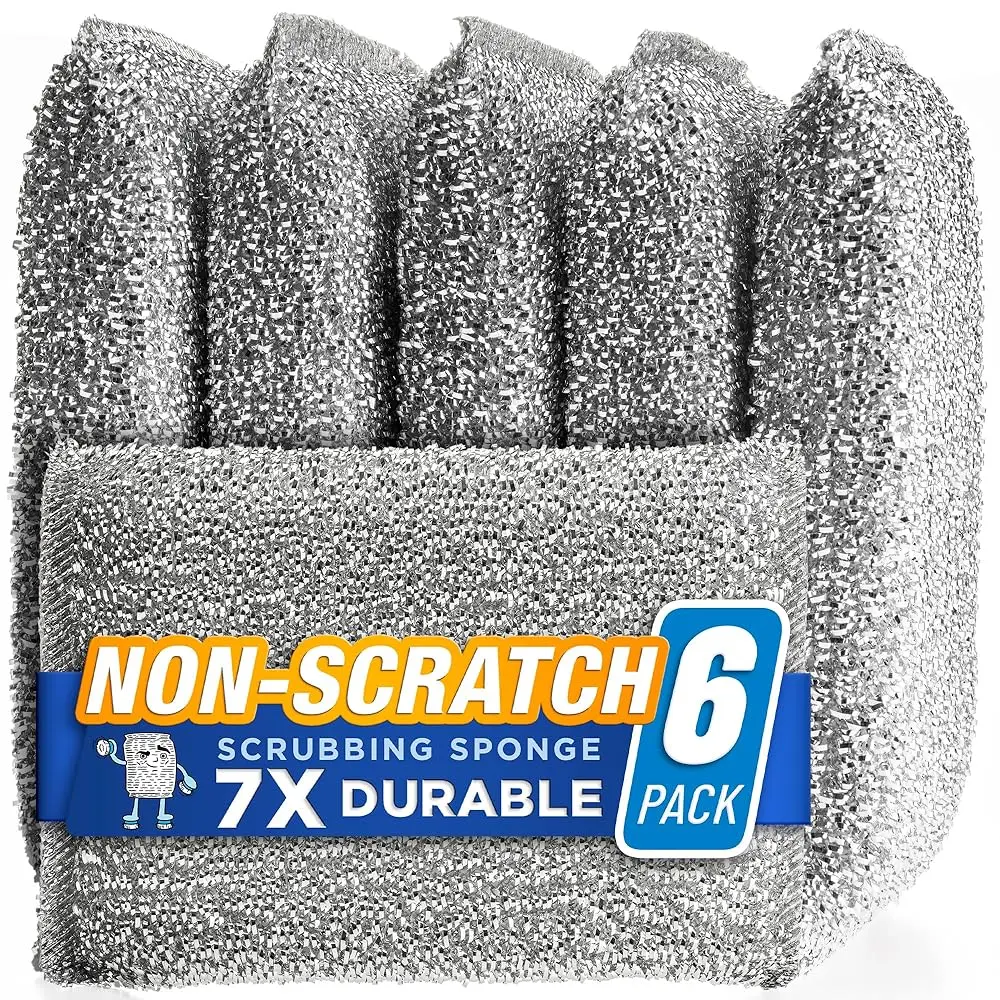 

Kitchen Scrubbing Sponges - Heavy Duty Non-Scratch Scrubbing Cleaner Sponges in 1 Color - Multi-Surface Non-Metal Dish Scouri