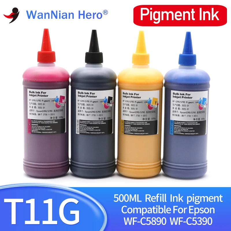 مراجعة شاملة لحبر البوليمر 500 مل T11G T11F T11H لطابعة Epson WorkForce Pro WF-C5390 و WF-C5890