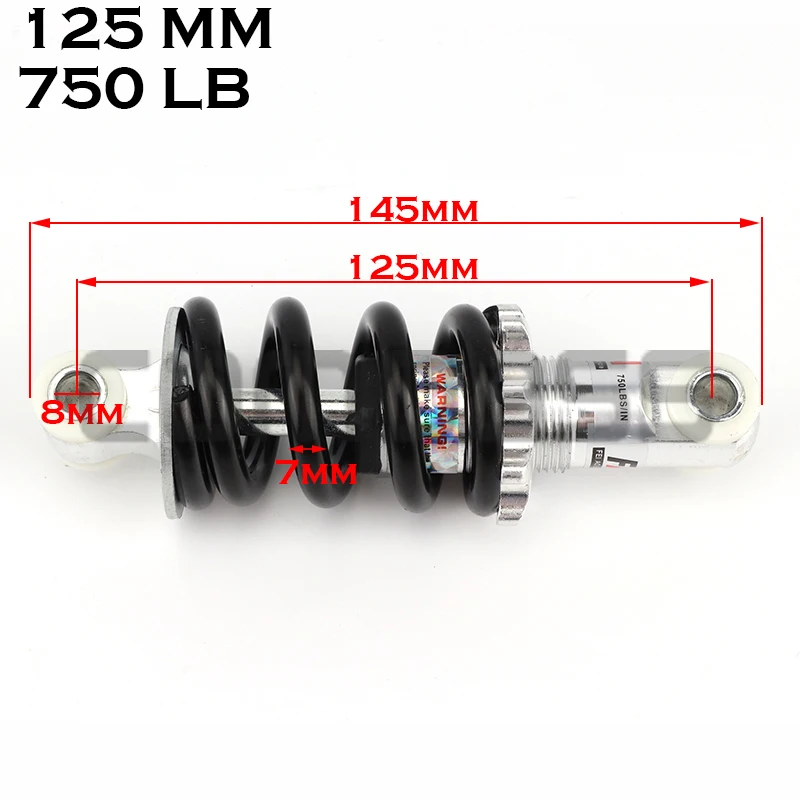 

125mm150mm750LB for electric motorcycle shock absorber suspension ATV scooter dirt pit electric bike