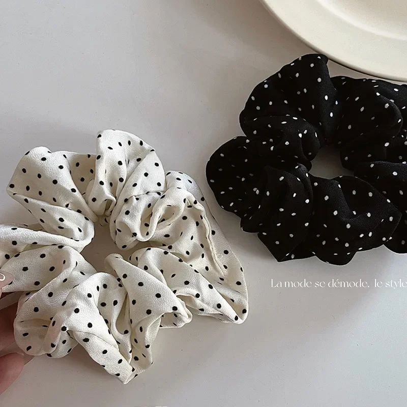 

French Gentle Elegant Dot Scrunchies Women Girls Kid Elastic Hair Rubber Bands Accessories Tie Hair Ring Rope Headdress Headwear