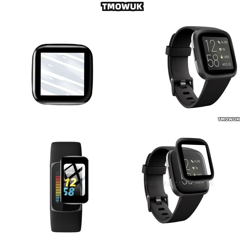 

For Fitbit Sense 2 Versa3 2 4 Inspire 3 Charge 6 5 Hydrophobic Oil-Resistant Film Pro Guard Coverage Easy Clean Surface