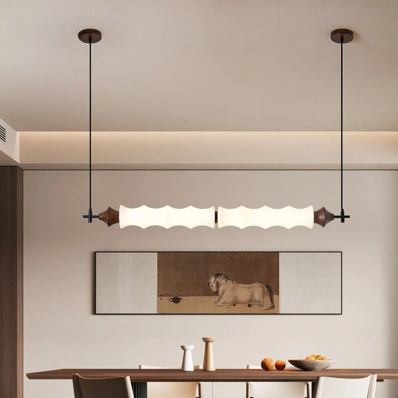 

French One Character Long Pendant Light Used in Restaurants Dining Table Living Room Pendant Lamp Indoor Lighting Fixture