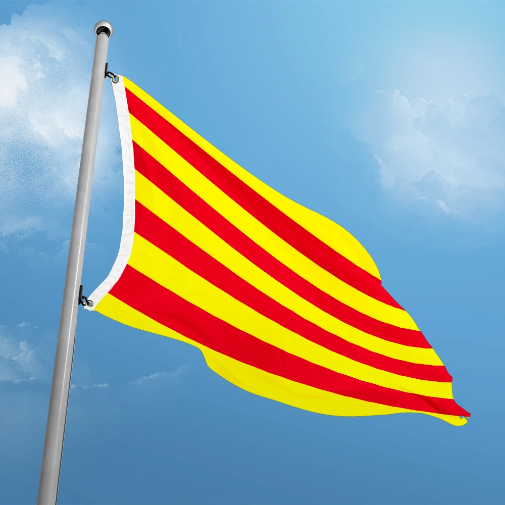 Catalunya Spain Spanish Flag 3ft x 5ft  Polyester Banner Flying 90* 150cm Custom Outdoor Fine Sewing Double Penetration