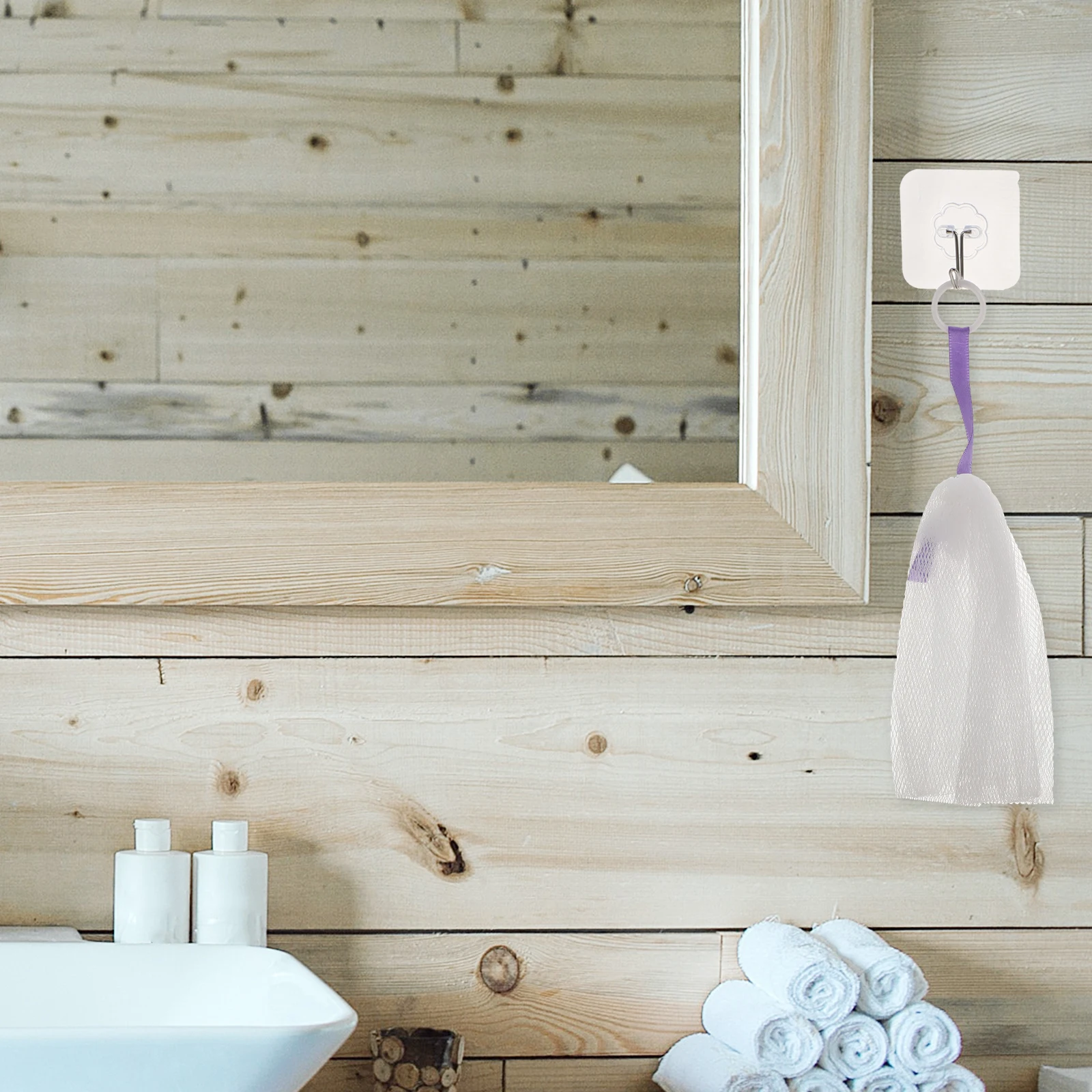 

Foaming Net Shower Soap Nets Bathing Pouch Scrubber Body Cleansing Exfoliating Glove Portable Lightweight Travel