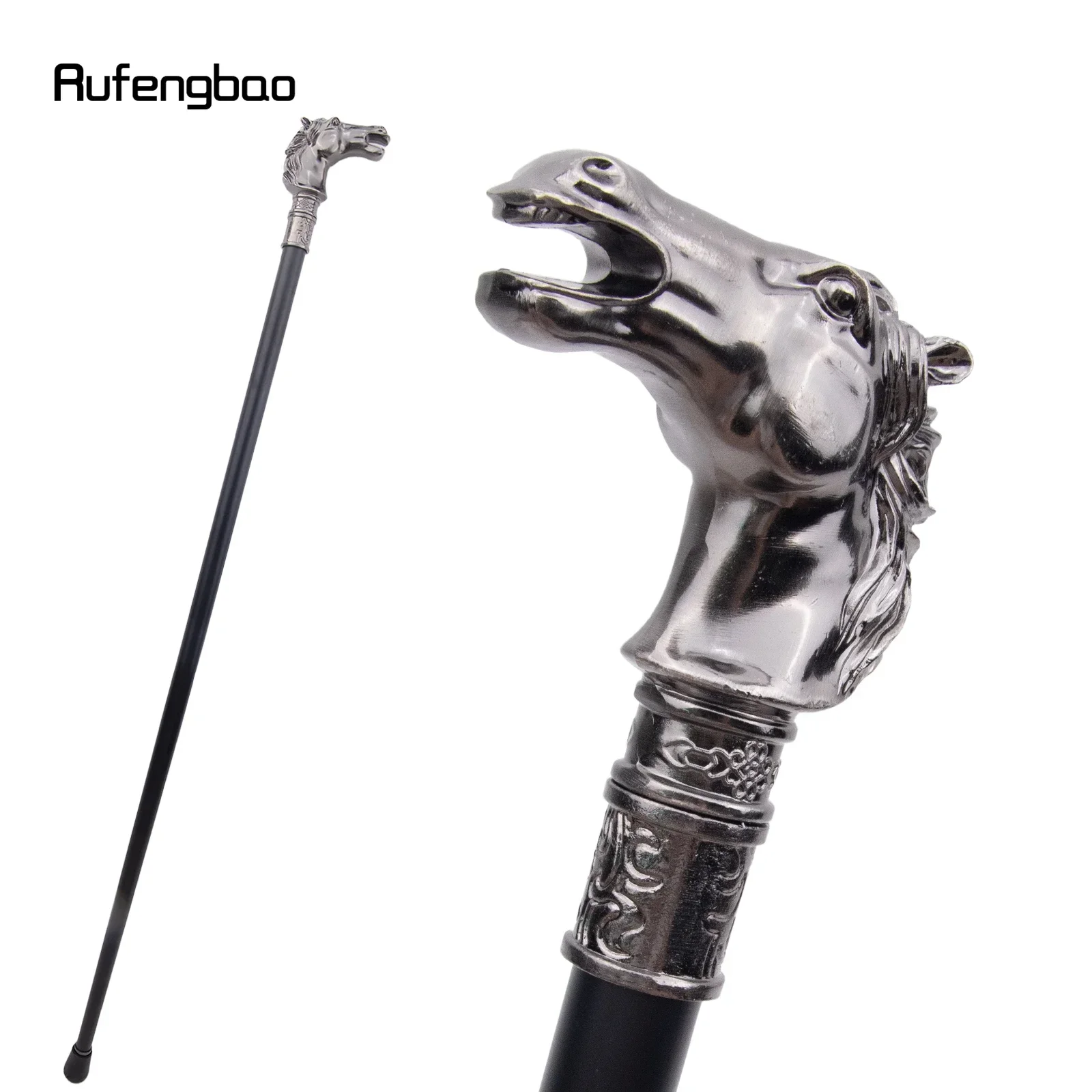 

Horse Bristle Head Animal Single Joint Fashion Walking Stick Decorative Cospaly Vintage Fashionable Walking Cane Crosier 93cm