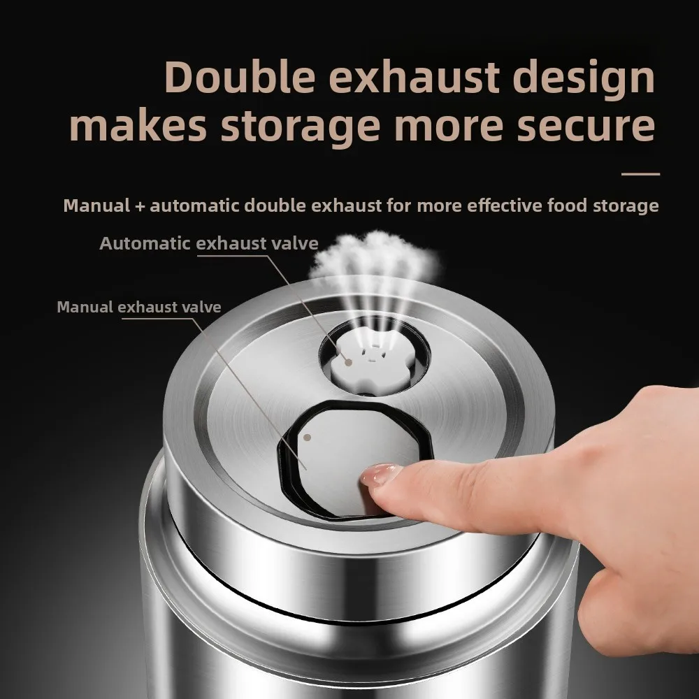 

800/1000/1500/2000ML Stainless Steel Tea Jar Sealed Design Food Grade Fresh-Keeping Jar Moisture-Proof Jar Container Office