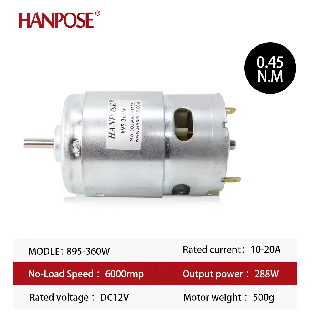 Spindle Motor Ball Bearings High Torque High Power Low Noise Electronic Components 360w Dc Motor 895-360w