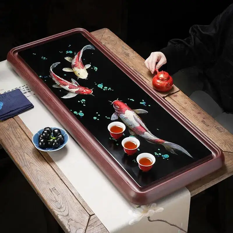 Serving Rectangle Tea Tray Vintage Plate Living Room Hospitality Tea Tray Luxury Wood Plates For Food Bandejas Home Products