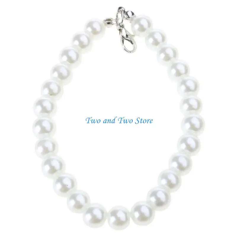 

HX6F Trendy Pearls Card Protector Necklace Keychain Lanyard Lightweight Photocard Sleeve Keyring Handmade Bag Pendant