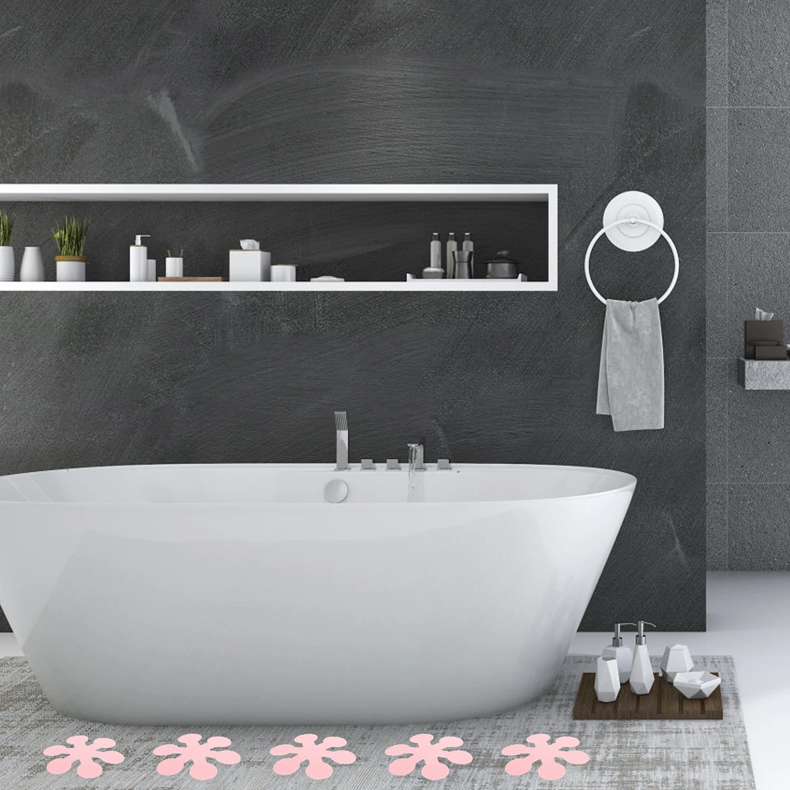 

1 set Snowflake Non-Slip Stickers Anti-Slip Bath Tub Floor Adhesive Decals For Bathroom Kitchen Stairs Home Hotel Swimming Pool