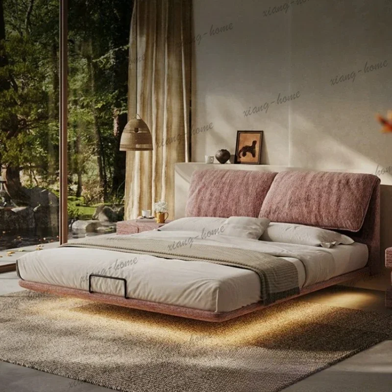 FG Home lit 150x200 180x200 200x220cm Fabric Suspension Bed 2 people Modern Minimalist double bedroom beds and bed frames furnit