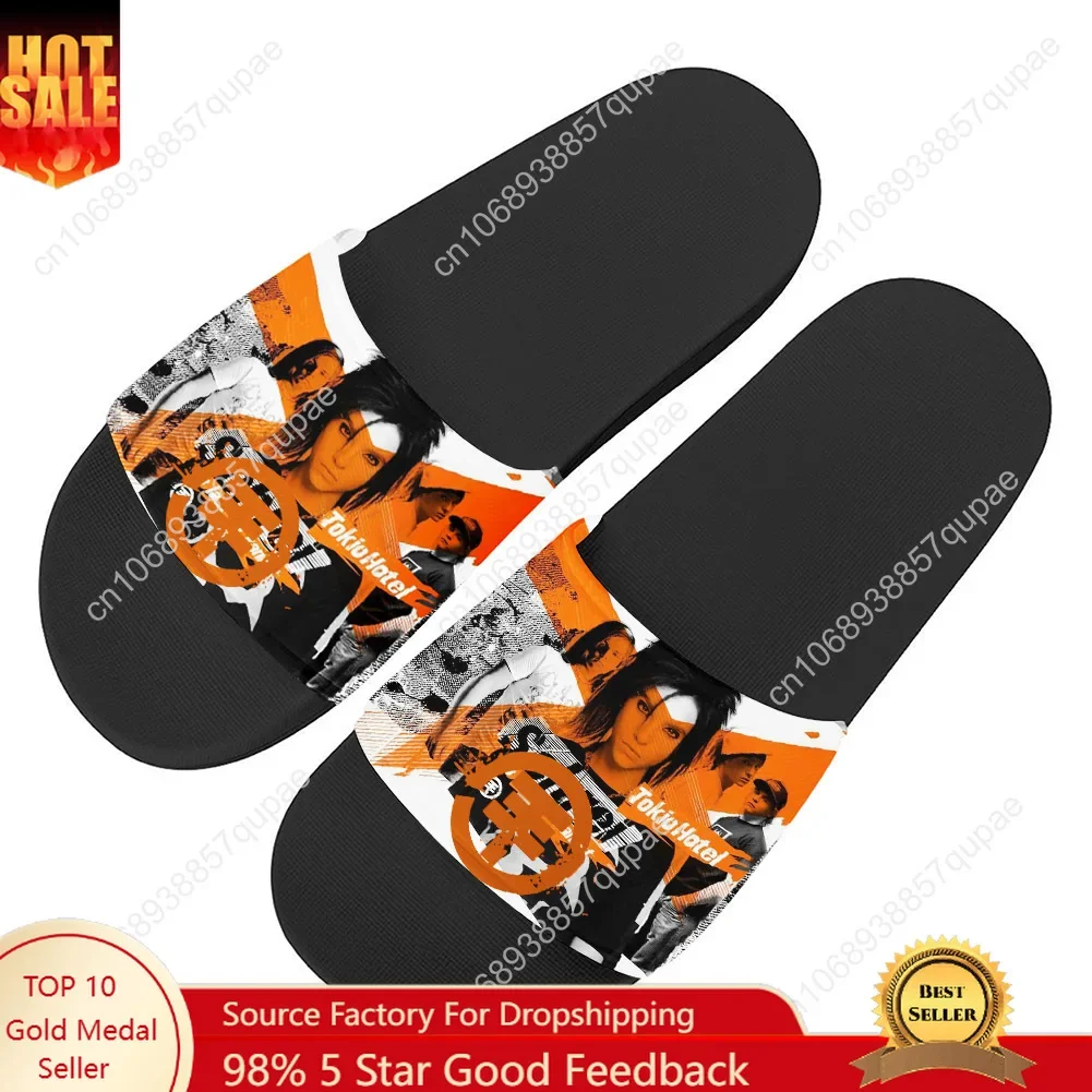 Tokio Hotel Rock Band Slippers Home Water Shoes Mens Womens Summer Slipper Retro hip hop street Indoor Outdoor Pool Sandals