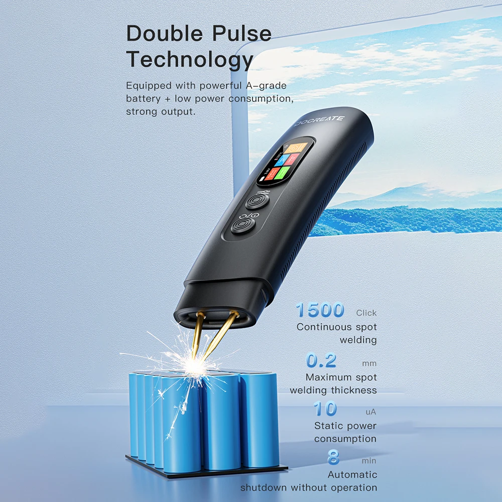 طقم لحام البقعة الرقمية السوداء مع شاشة LCD وضع مزدوج لحزمة بطاريات 18650 أدوات لحام آلة لحام صغيرة #6