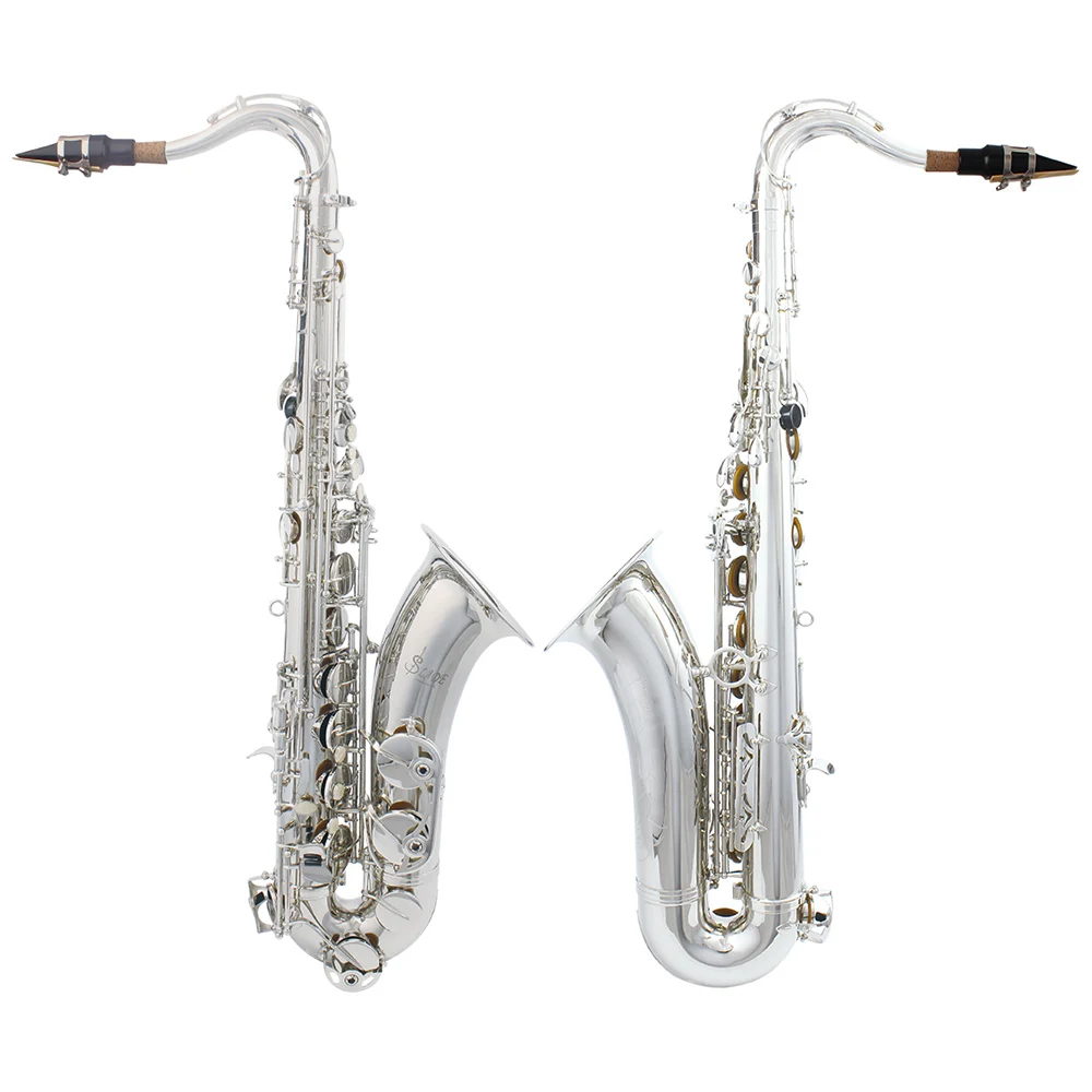 SLADE Brass Body Tenor Saxophone Bb Sax WT950S Silver Saxofone Woodwind Instrument with Case Reeds Gloves Parts & Accessories