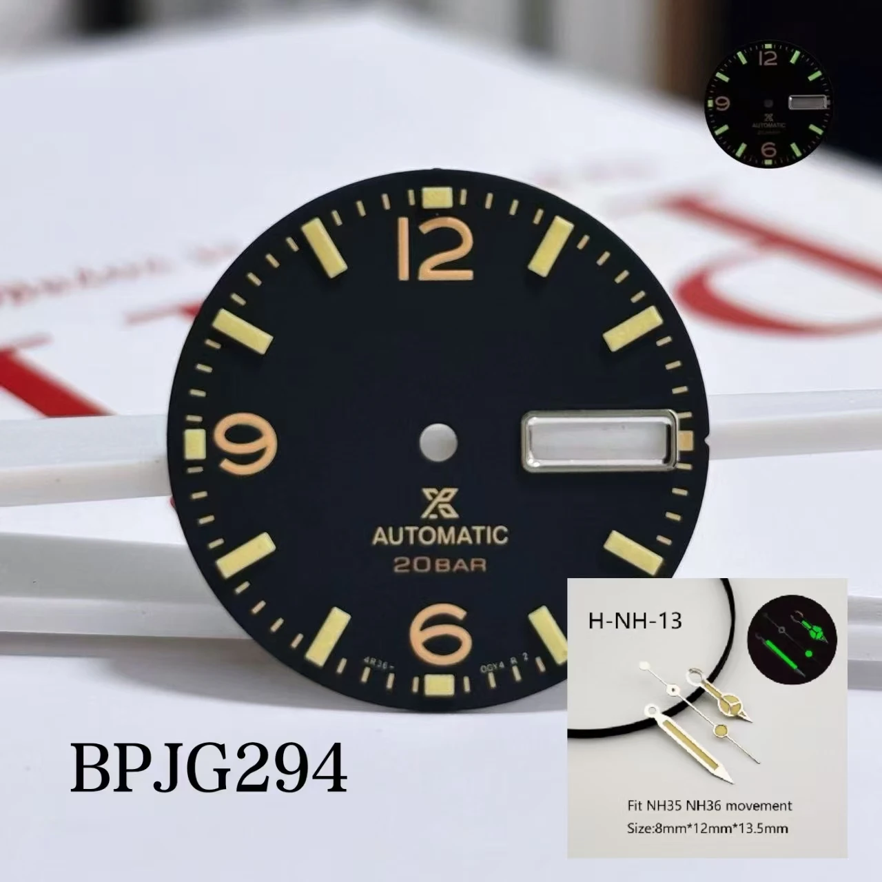 Hot sales 28.5mm NH35 NH36 S Logo Dail Dual Calendar Dial Suitable For NH36 Movement Digital Scale Markings Watch Accessories