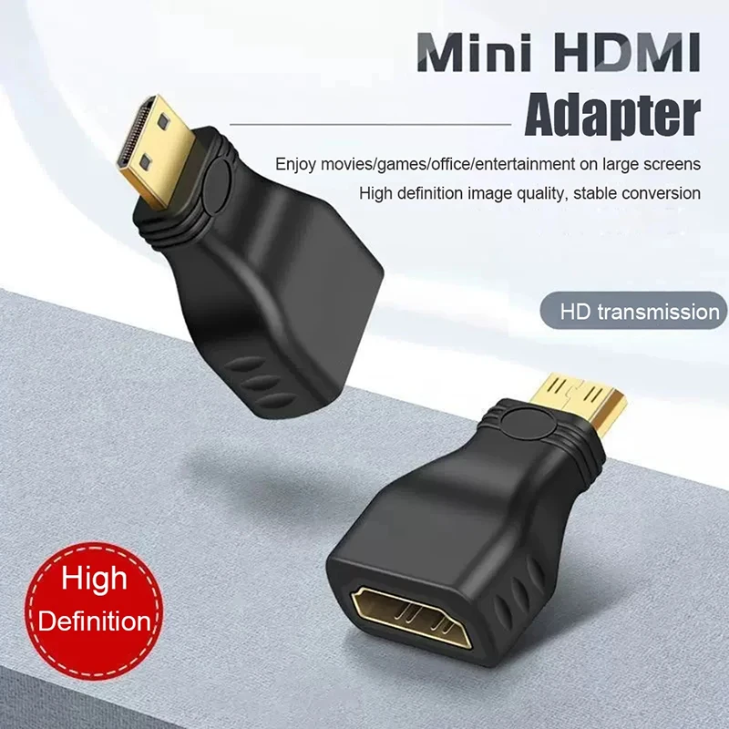 QGeeM MINI HDMI MALE TO HDMI A FEMALE ADAPTER converter HDMI to MINI HDMI Adatper 1080 P 2K 4K FOR MINI PC HDTV HD CAMERA 5504