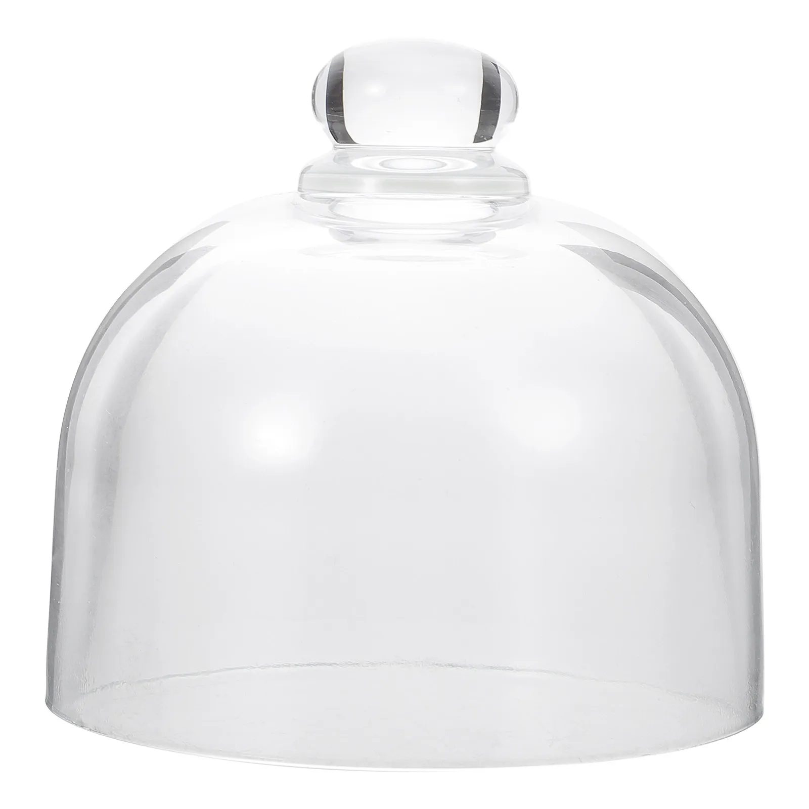 1Pcs Human Ergonomic Handle Glass Cake Cover Transparent Food Snack Protector for Home Bakery Dessert Display Birthday
