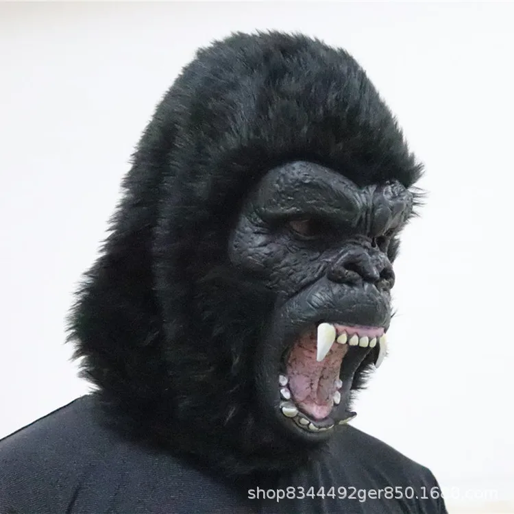 King Kong Maschera Cappuccio Halloween Animale Dinosauro Orangutan Tyrannosaurus Rex Costume Prop