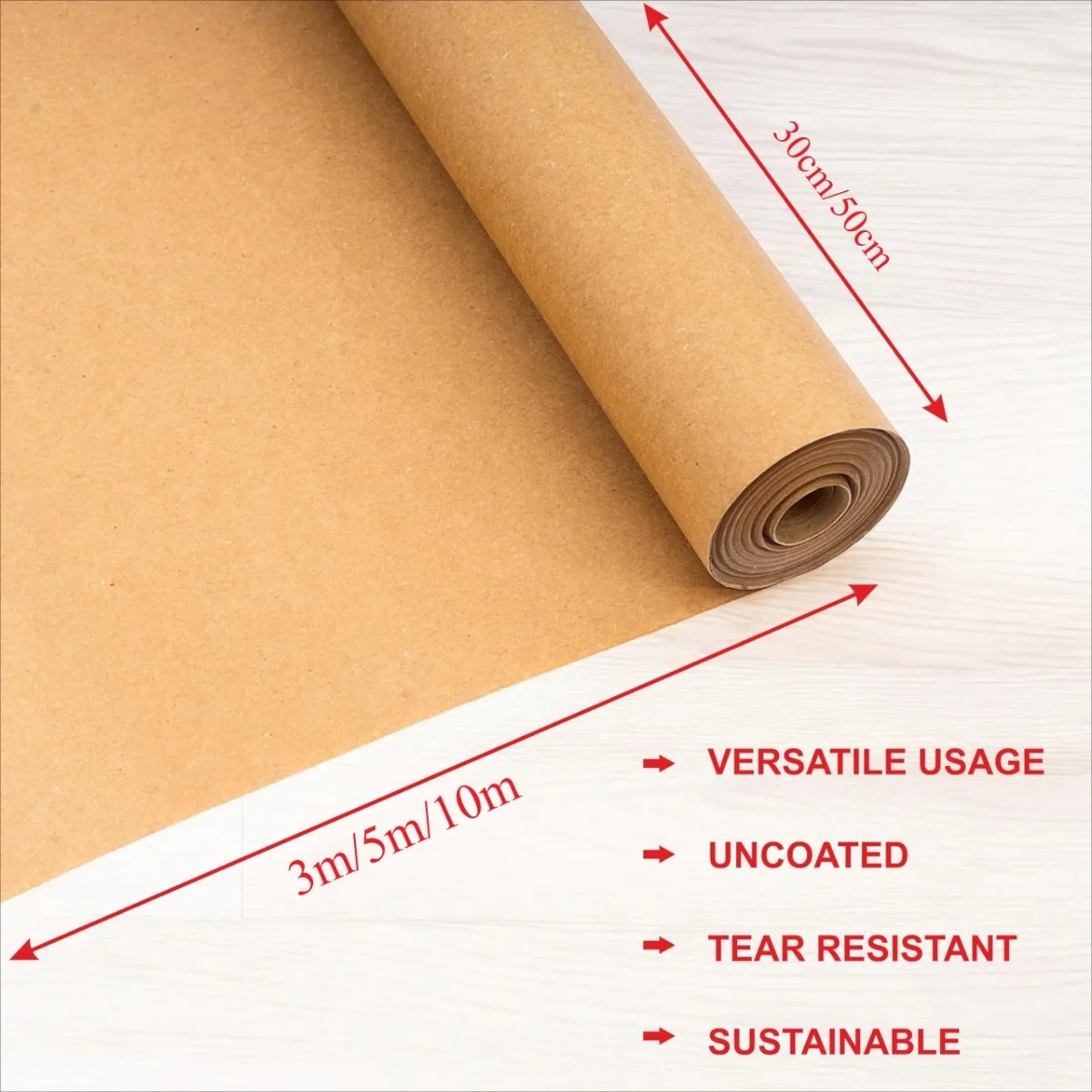 [Holiday Birthday Suitable] Large High-Quality Brown Kraft Paper Roll | Multi-Purpose for Gift Packaging, Party Banner, Painting