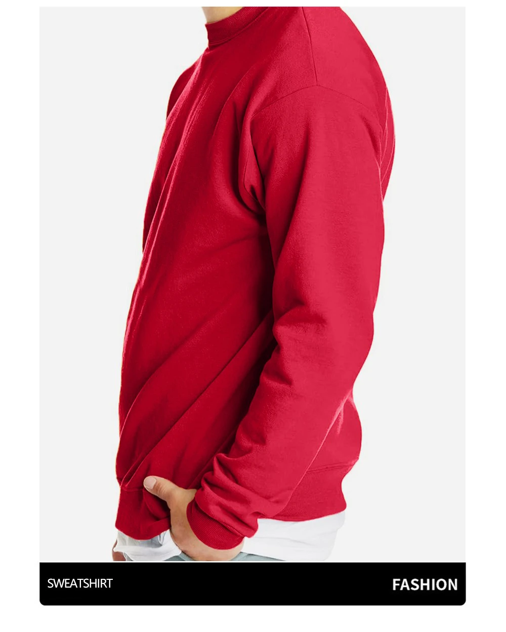 Herren-Fleece-Herbst-Top, Street-All-Match-Pullover, bequeme Basics, Sweatshirts, Sport, Freizeit, Sportbekleidung, tägliche weiche Kleidung – Detail 3