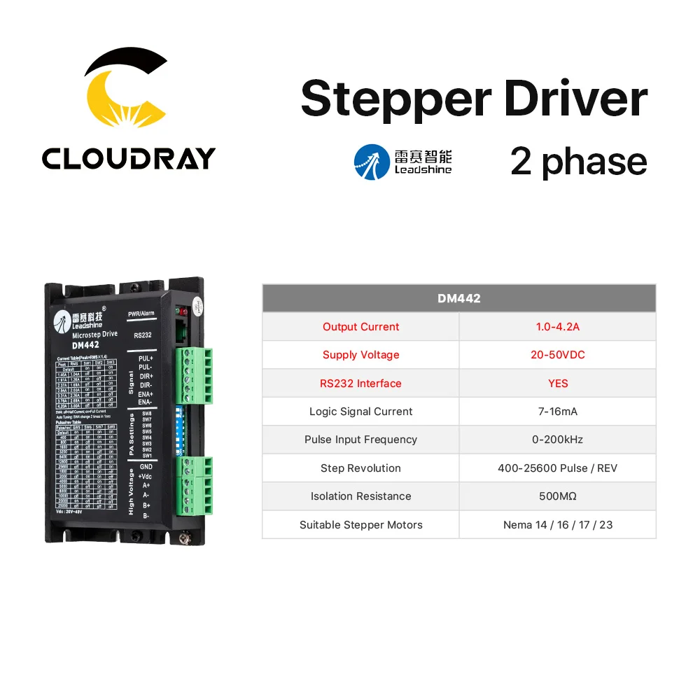 Leadshine 2 Phase Stepper Driver 20-50VDC 1.0-7.2A for NEMA17 23 34 Stepper Motor Controller 42 57 86 Stepper Motor