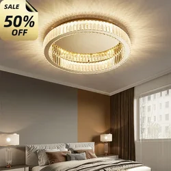 Luxury Modern Simple Crystal Circle Lamp Ceiling Chandelier Bedroom Living Room Study Decorative Led Indoor Light