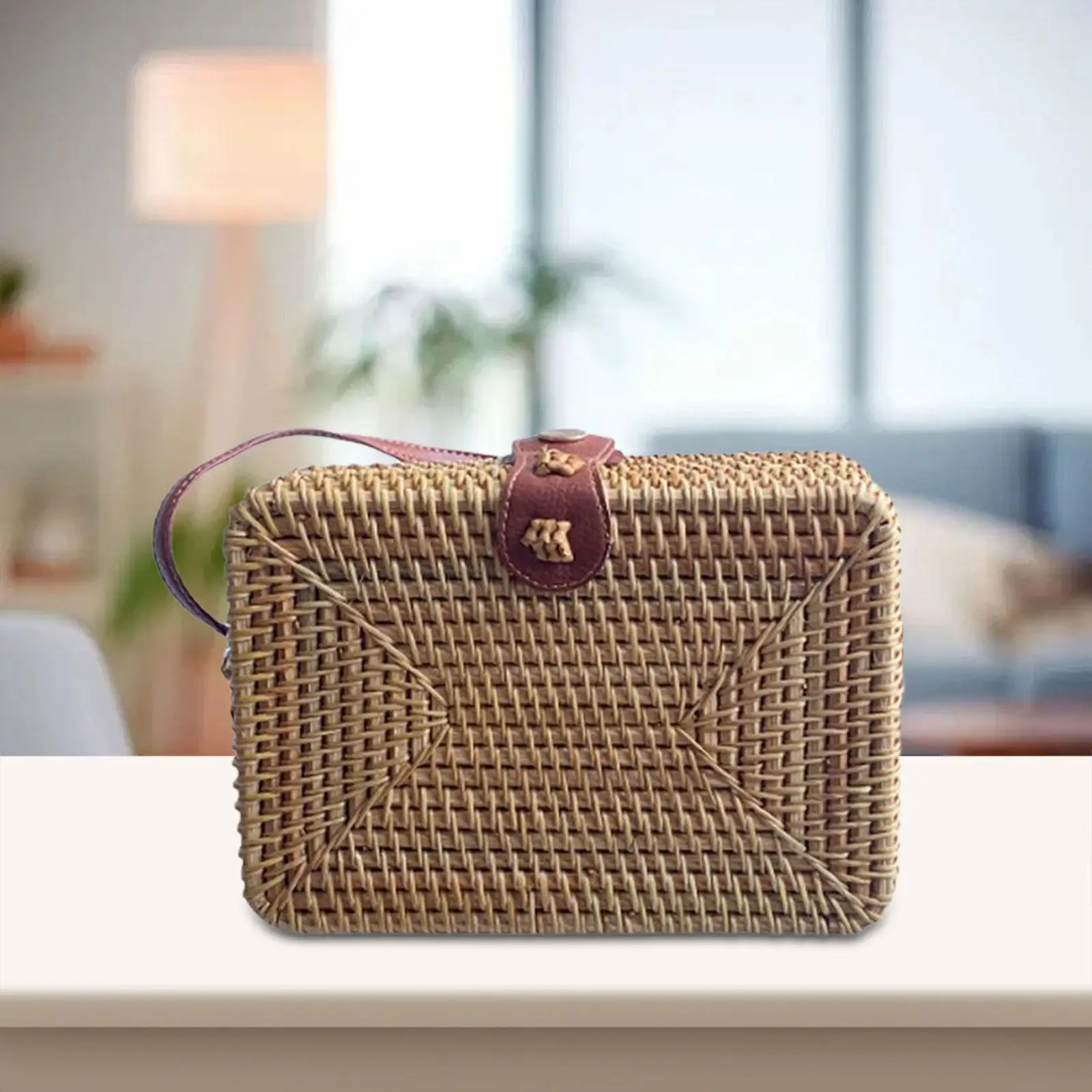 

Rattan Bag Stylish Lightweight Clutch for Women Woven Handbag Basket Purse