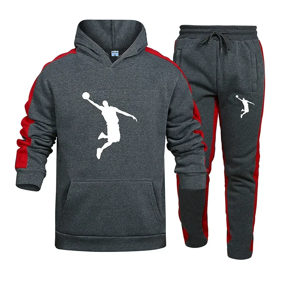 Men\'s Sets Hoodie Sweatshirt + Casual Pants 2-piece Spring Autumn Sportswear Men\'s Hoodie Pullover Jogging Sportswear Suit