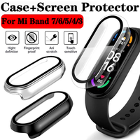 2 In 1 Case Screen Protector for Xiaomi Mi Band 7 6 5 4 3 Case+Film Full Coverage Protective Cover for Miband 6 7 Band 5 4 3 NFC