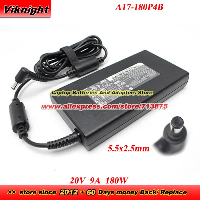 

Адаптер переменного тока A17-180P4B 20В 9А 180Вт для MS-16W2 MS-17G3 GF65 THIN 10UE 3060 GF75 GF66 GF76 GL76 с разъемом 5.5x2.5мм